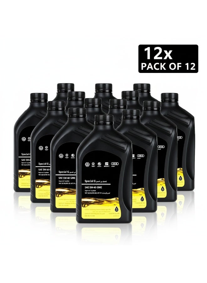 زيت محرك تخليقي فولكس فاجن جروب سبيشال جي SAE 5W-40 سعة 1 لتر – طقم من 12 قطعة